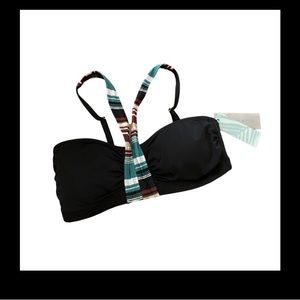 🍂 NWT COASTAL BLUE Black Bikini Top